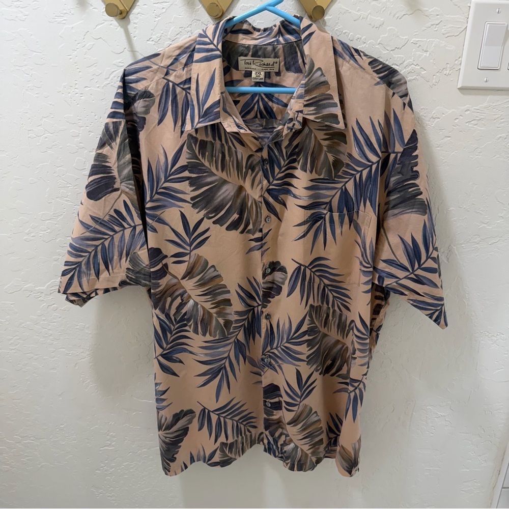 Tori Richard Men’s Floral Print Short Sleeve Button Down Shirt 2XL